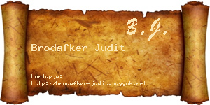 Brodafker Judit névjegykártya